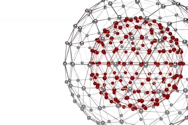 A visual representation of a complex, intertwined global supply chain under strain, with some links highlighted in red to symbolize points of risk or disruption.