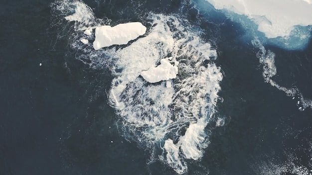 A satellite image showing the dramatic retreat of Arctic sea ice over several decades, highlighting the visible effects of climate change.