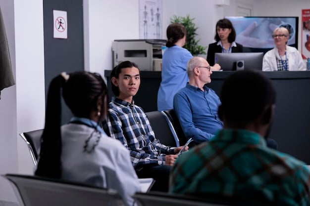 A conference room setup with designated accessible seating areas at the front, equipped with assistive listening devices, demonstrating thoughtful planning for diverse attendees.