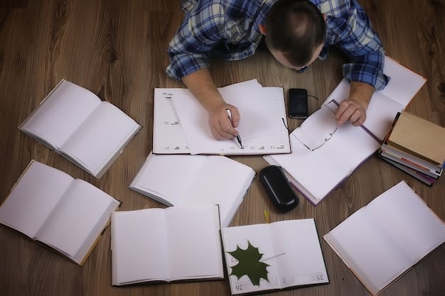 A person looking closely at multiple insurance documents laid out on a table, highlighting specific clauses and figures with a pen, surrounded by notes and a calculator.