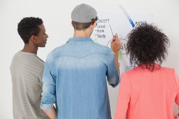 A diverse group of high school students actively collaborating around a whiteboard filled with complex formulas and diagrams, illustrating teamwork in problem-solving.
