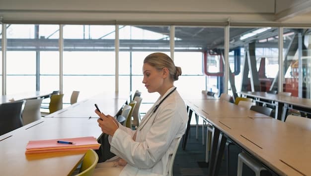 A young person engaged in an internship, possibly in a office environment or laboratory, actively participating in a task and interacting with mentors, symbolizing career exploration and skill development.