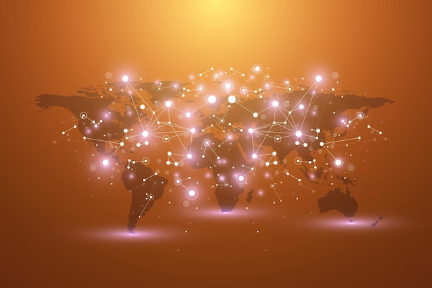 A map of the world with various illuminated points, symbolizing international cooperation and intelligence sharing in counterterrorism efforts.