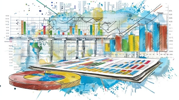 A detailed financial ledger or budget spreadsheet with charts and graphs, representing meticulous financial planning and resource allocation for a cultural project.