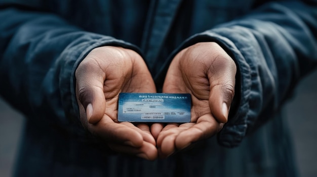 A close-up of an insurance card, partially obscured by a hand, suggesting the personal connection to health benefits and policy details.