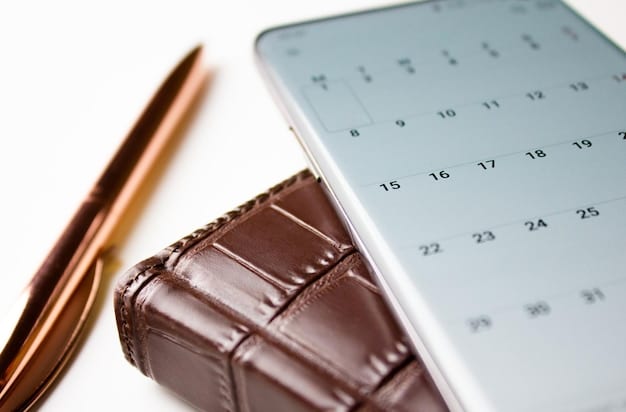 A detailed, close-up shot of a calendar with 