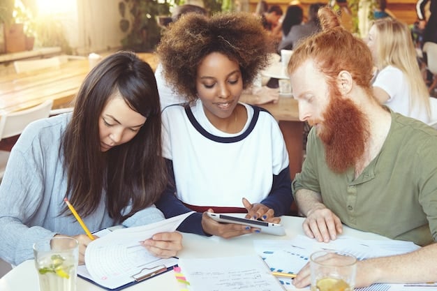 A diverse group of college students engaged in a study group, highlighting the diversity of college experiences and financial needs.